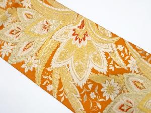 アンティーク　抽象草花模様織り出し袋帯(着用可)